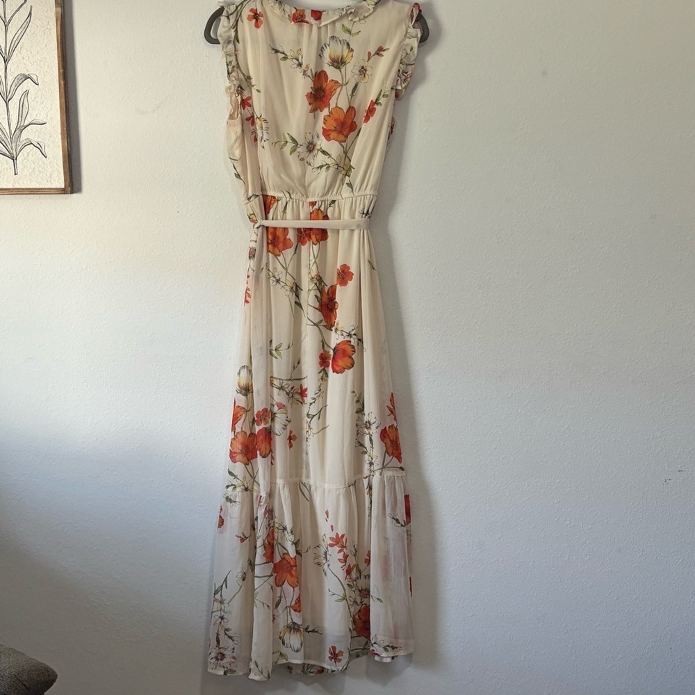 Emma & Michele Cream Flutter Sleeve Maxi Dress - Picture 7 of 8